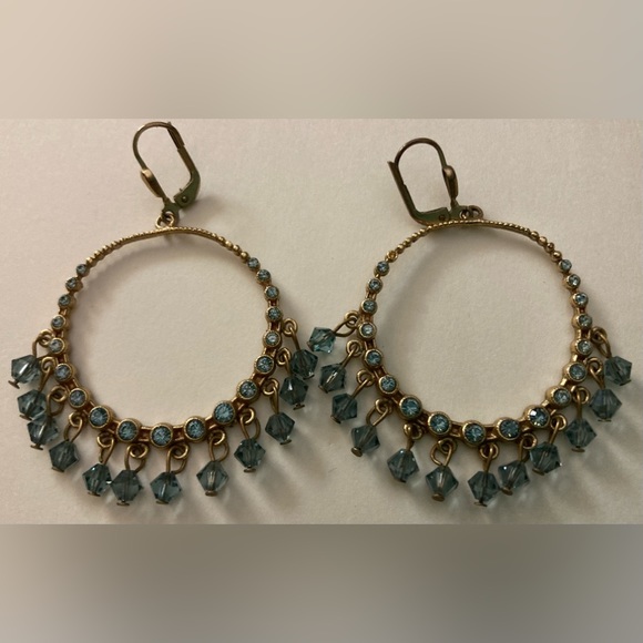 CATHERINE POPESCO La Vie Parisienne Gold Hoop Beaded Crystal Earrings - Picture 2 of 9